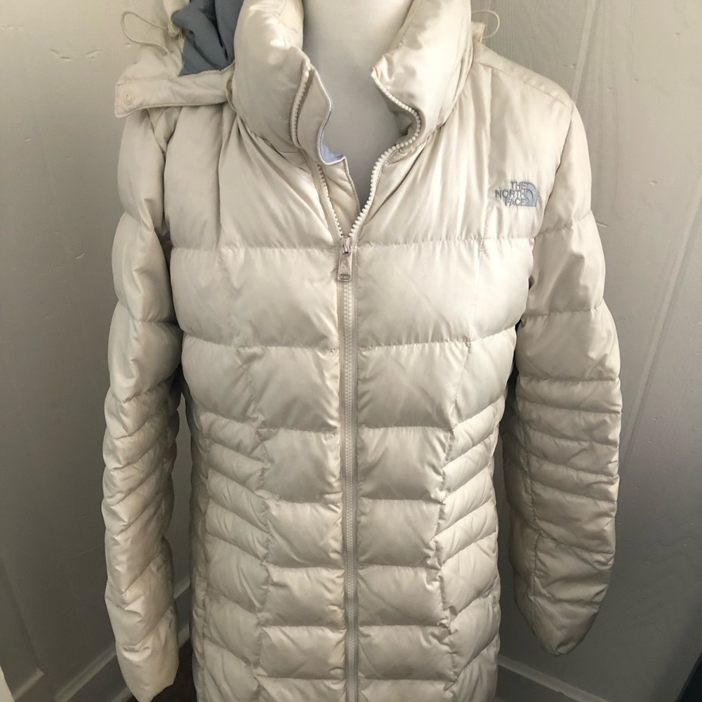 Pearl White Women’s Northface Goose Down Coat Size L